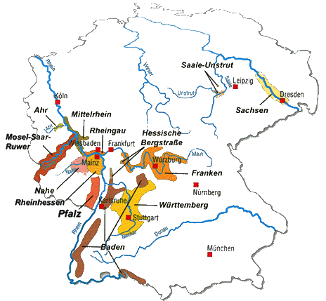 Weinanbaugebiete in Deutschland